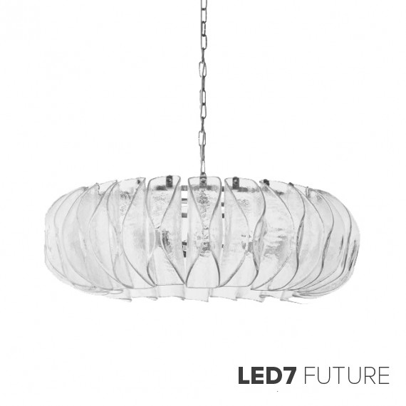 Williams Sonoma - Murano Round Petal Chandelier Clear